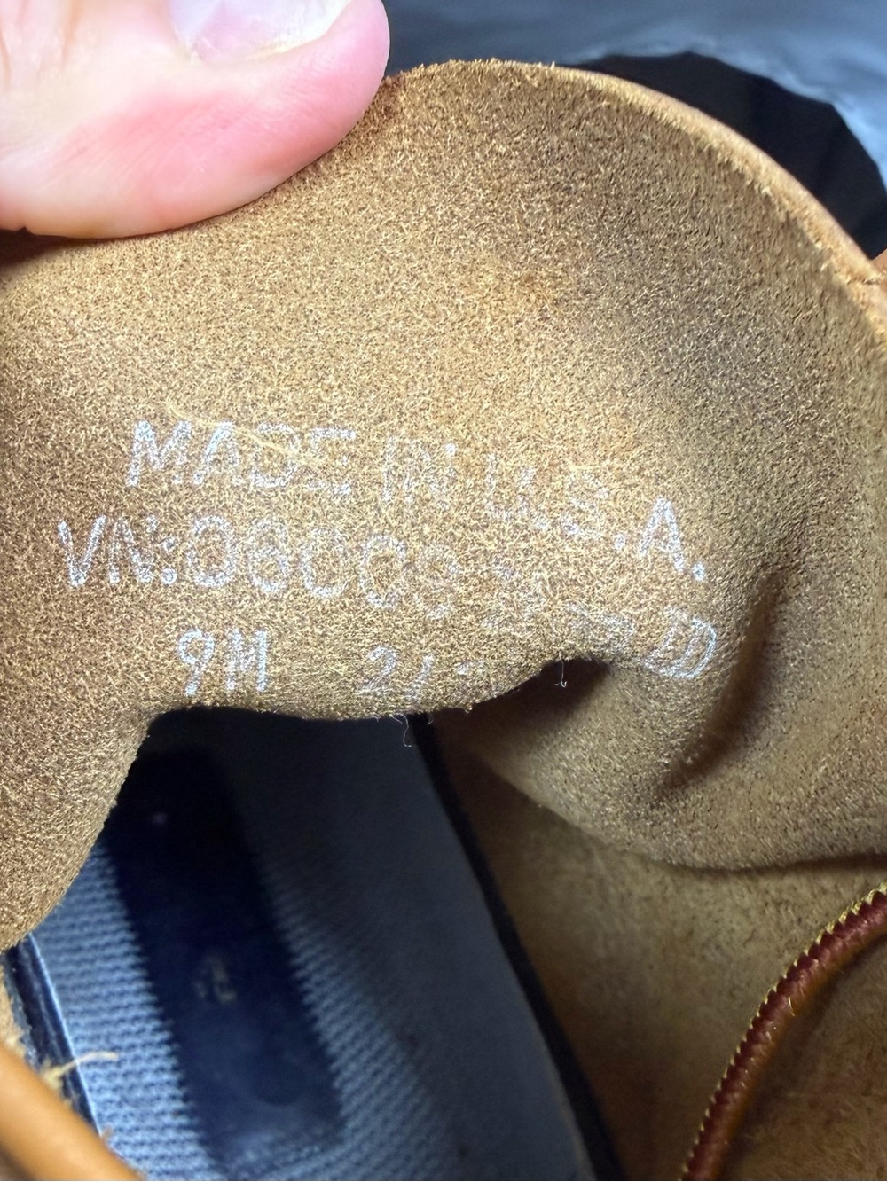 LL Bean Boots Tan Leather Navy Rubber Duck Boot Outdoors Size 9M See Note - Picture 11 of 11